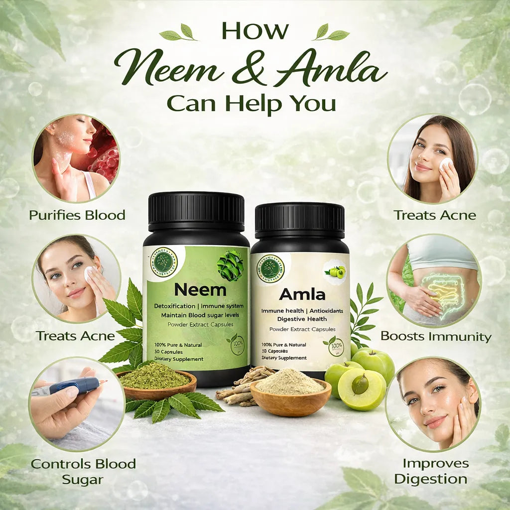 Neem and Amla Capsules – Ayurvedic Skin, Detox & Immunity Formula