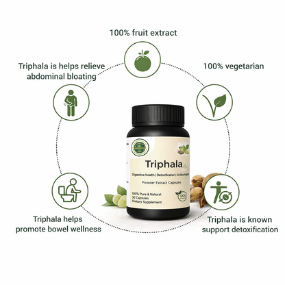 Triphala Capsules – Ayurvedic Digestive & Detox Support