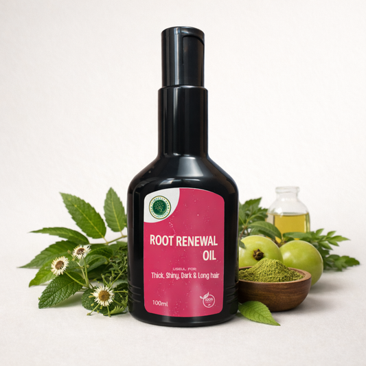 Root Renewal Oil - Traditional Ayurvedic Solution for Strong, Thick, Shiny & Naturally Dark Hair
