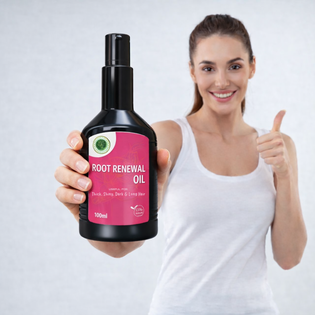 Root Renewal Oil - Traditional Ayurvedic Solution for Strong, Thick, Shiny & Naturally Dark Hair