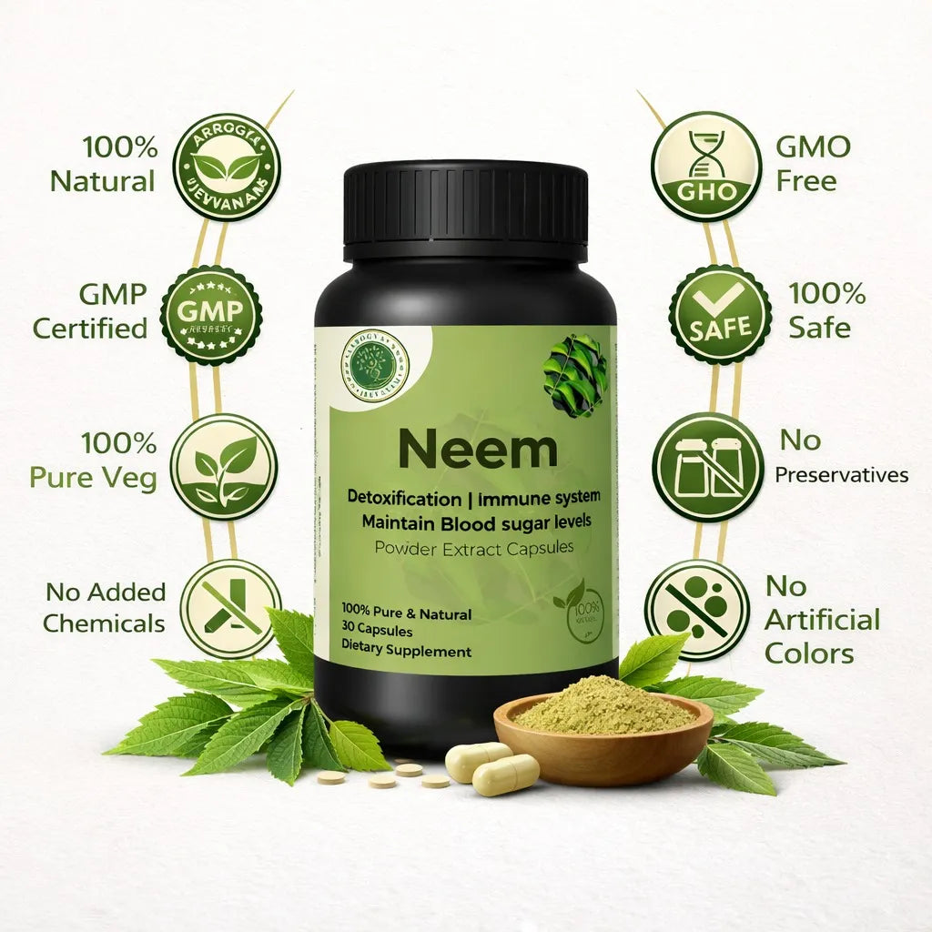 Neem and Amla Capsules – Ayurvedic Skin, Detox & Immunity Formula