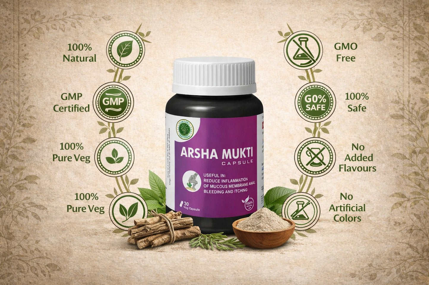 Arsha Mukti Capsules - Ayurvedic Piles Care