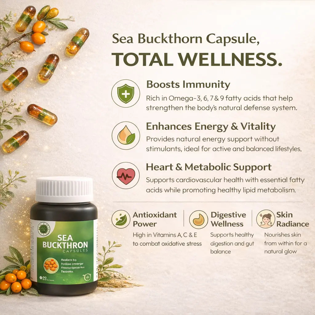 Triple Vitality Herbal Combo – Ashwagandha, Moringa & Sea Buckthorn Capsules