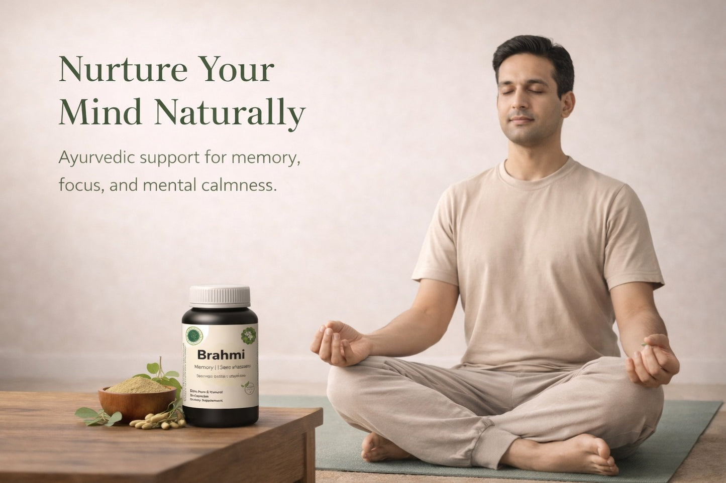 Brahmi Extract Capsules – Ayurvedic Support for Memory, Stress & Mental Wellness