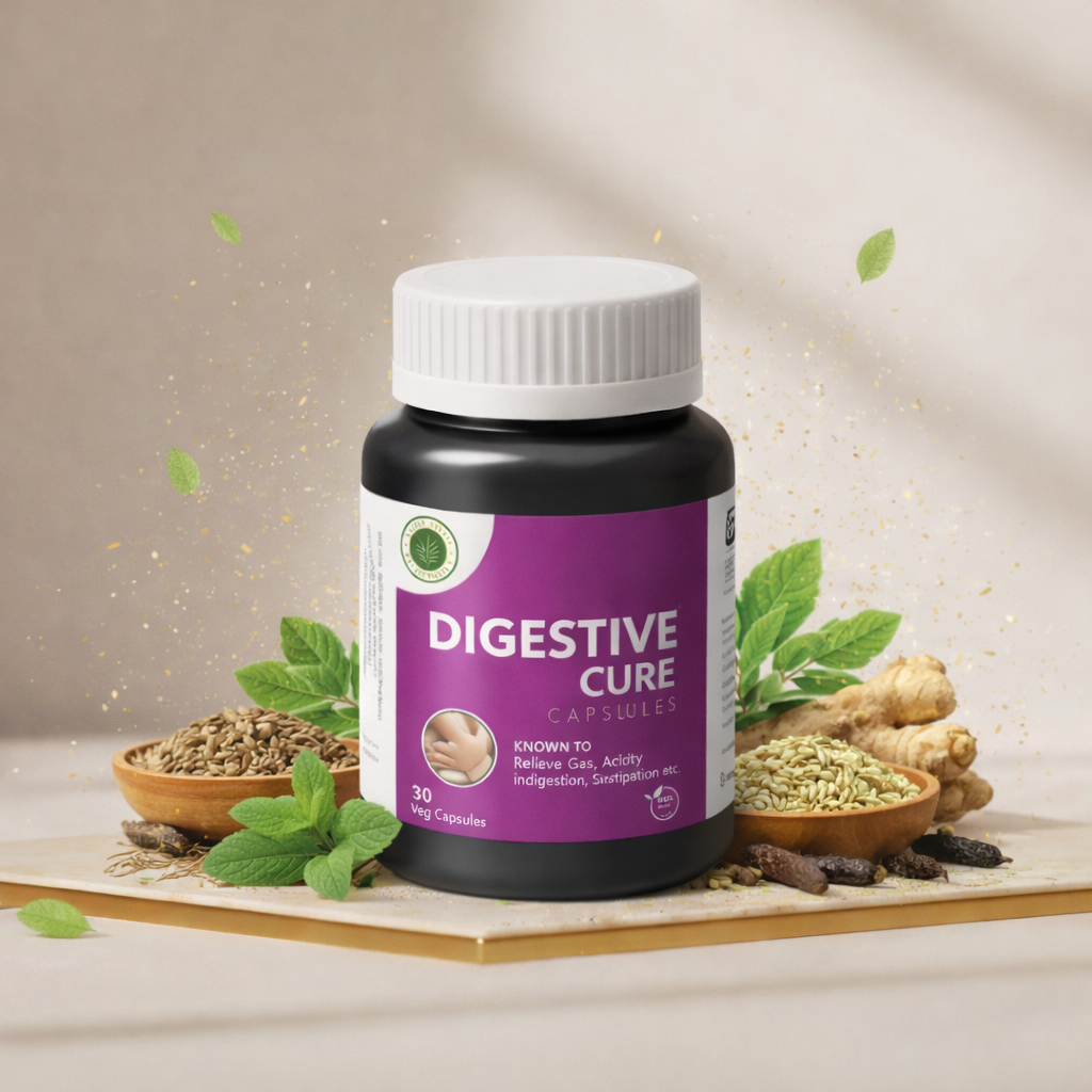 Digestive Cure Capsules – Ayurvedic Support for Healthy Digestion & Gut Comfort