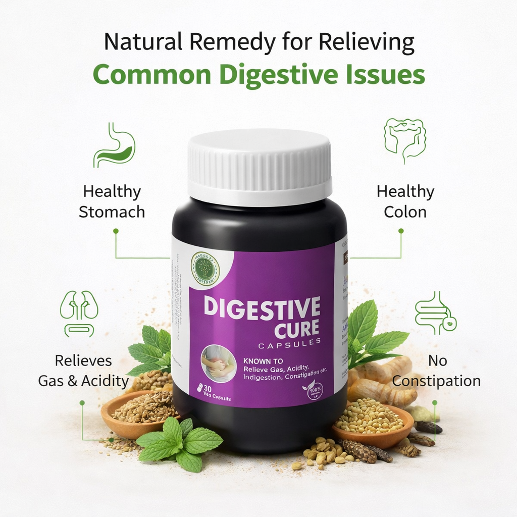 Digestive Cure Capsules – Ayurvedic Support for Healthy Digestion & Gut Comfort